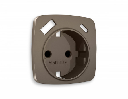 AMBRELLA Лицевая панель OMEGA Темная бронза мат. для электр. роз. с/з со шт. 2USB A+C QUANT