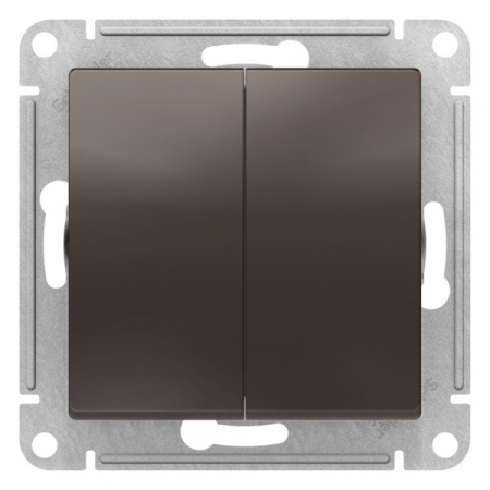 SE AtlasDesign Мокко Переключатель 2-клавишный перекрестный, 2 x сх. 7, 10АХ, механизм