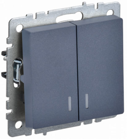 IEK BRITE BASE Маренго Выключ. 2-кл с индик. 10А ВС10-2-1-БрМ