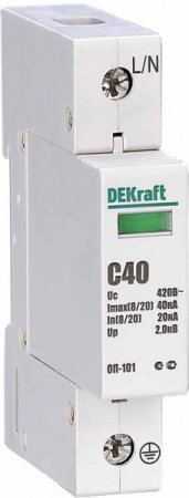 DEKraft ОП-101 Ограничитель перенапряжений 1P 40кА C 420В