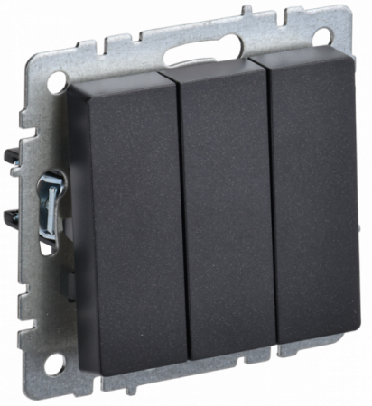 IEK BRITE BASE Черный Выключ. 3-кл 10А ВС10-3-0-БрЧ