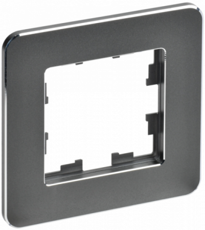 IEK BRITE DECOR Титан матовый металл скругл.угол Рамка 1-м РУ-1-1-Бр RE