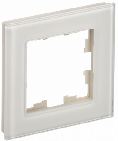 IEK BRITE DECOR Ванильный глянец стекло Рамка 1-м РУ-1-2-БрВа
