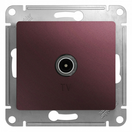 SE Glossa Баклажановая Розетка TV проходная 4DB