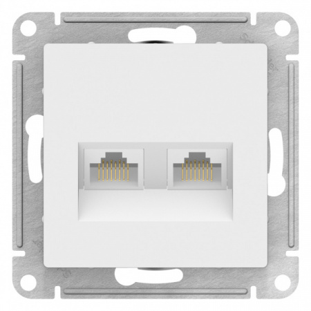 SE AtlasDesign Лотос Розетка двойная компьютерная RJ45+RJ45, кат.5Е, механизм