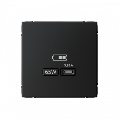 SE ArtGallery Карбон USB Розетка тип-С 65Вт высокоскор.заряд. QC, PD, механизм
