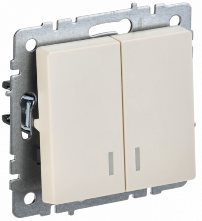 IEK BRITE BASE Бежевый Выключ. 2-к с инд 10А ВС10-2-1-БрКр