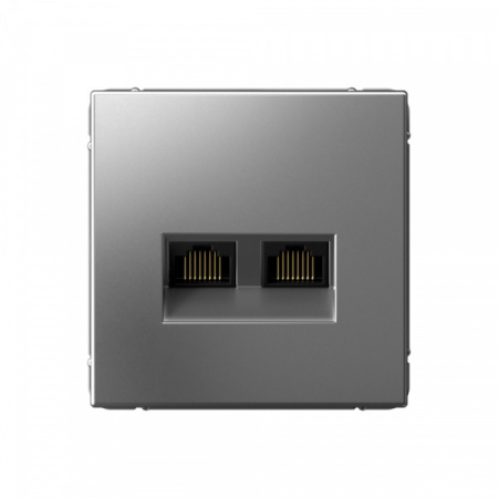SE ArtGallery Сталь Розетка двойная компьютерная RJ45+RJ45, кат.6А, механизм