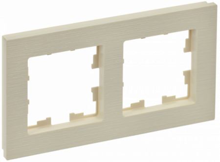 IEK BRITE DECOR Бежевый рифленый Рамка 2-м РУ-2-Бр