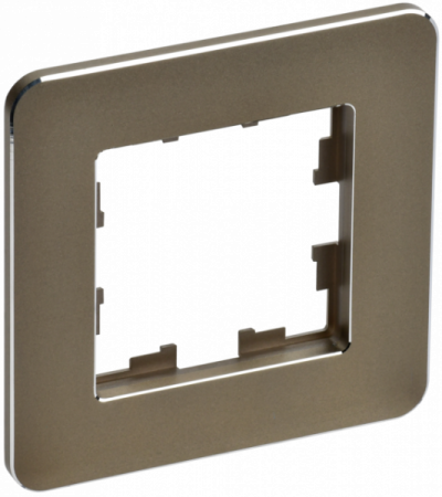 IEK BRITE DECOR Латунь матовый металл скругл.угол Рамка 1-м РУ-1-1-Бр RE