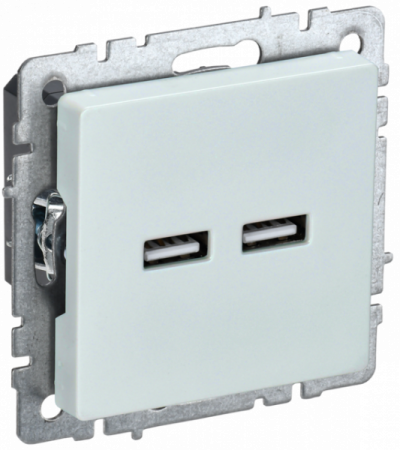 IEK BRITE BASE Жемчуг Розетка USB A+A 3,1А РЮ10-1-БрЖ