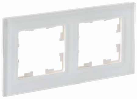 IEK BRITE DECOR Белый матовый стекло Рамка 2-м РУ-2-2-Бр