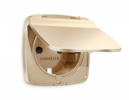 AMBRELLA Лицевая панель OMEGA Шампань для электр. роз. с/з со шт. и кр. IP44 QUANT