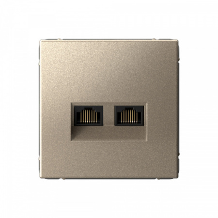 SE ArtGallery Шампань Розетка двойная компьютерная RJ45+RJ45, кат.6А, механизм