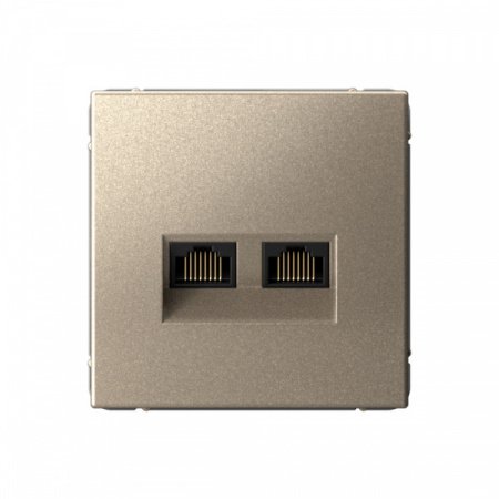 SE ArtGallery Шампань Розетка двойная компьютерная RJ45+RJ45, кат.6А, механизм
