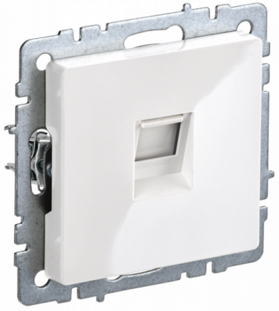 IEK BRITE BASE Белый Розетка телефонная RJ11 РТ10-БрБ