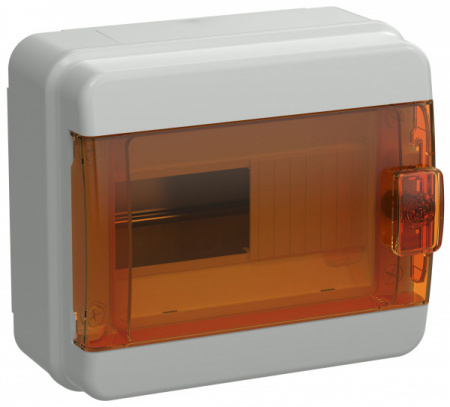 IEK TEKFOR Корпус пластиковый КМПн-8 IP65 оранжевая прозрачная дверь IEK