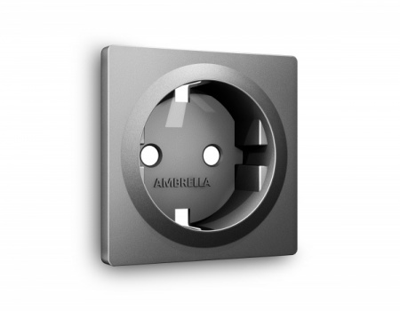 AMBRELLA Лицевая панель ALFA Антрацит серый для электр. роз. с/з QUANT