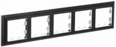 IEK BRITE DECOR Черный/хром 3D-форма Рамка 5-м РУ-5-Бр