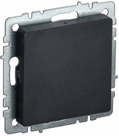 IEK BRITE BASE Черный Заглушка c суппортом МЗ10-БрЧ
