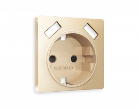 AMBRELLA Лицевая панель ALFA Шампань для электр. роз. с/з со шт. 2USB A+A QUANT