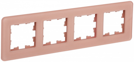 IEK BRITE DECOR Дымчатый стекло скругл.угол Рамка 4-м РУ-4-2-Бр RE