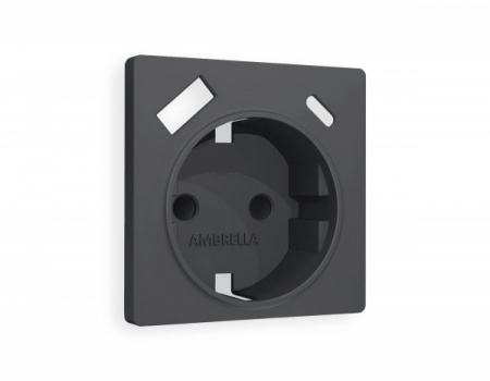 AMBRELLA Лицевая панель ALFA Графит Мягкое касание для электр. роз. с/з со шт. 2USB A+C QUANT