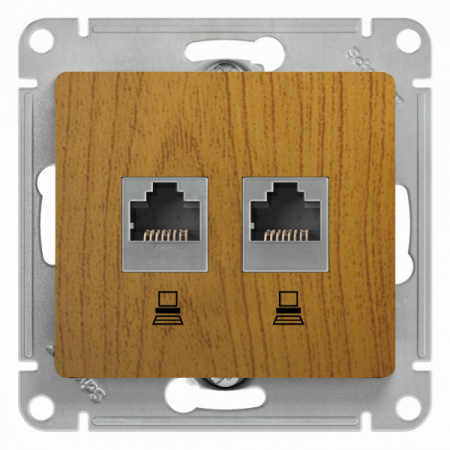 SE Glossa Дуб Розетка 2-ая компьютерная RJ45+RJ45, кат.5E