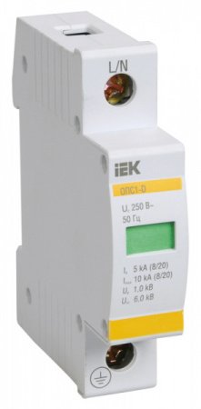 IEK Ограничитель имп. перенапр. ОПС1-B 1Р In=30kA Un=400B Im=60kA