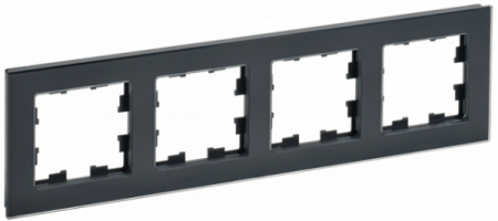 IEK BRITE DECOR Черный глянец стекло Рамка 4-м РУ-4-2-БрЧ
