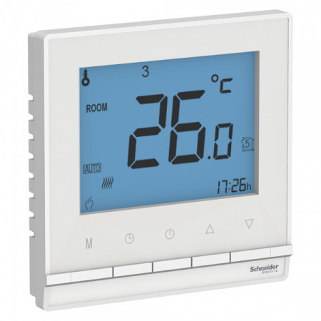 SE AtlasDesign Белый Термостат электрон.теплого пола с датч.,от+5до+35°C,16A,в сб.