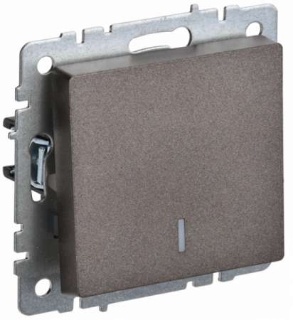 IEK BRITE BASE Темн.бронза Выключ. 1-кл. прох. с инд. 10А ВС10-1-7-БрТБ