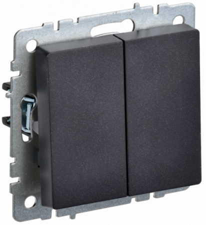 IEK BRITE BASE Черный Выключ. 2-кл 10А ВС10-2-0-БрЧ