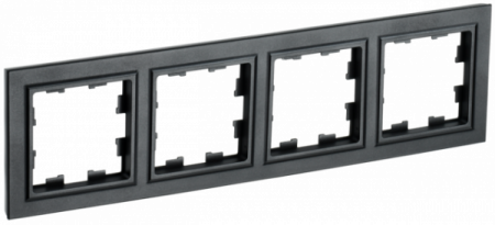 IEK BRITE BASE Черный Рамка 4-м РУ-4-БрЧ