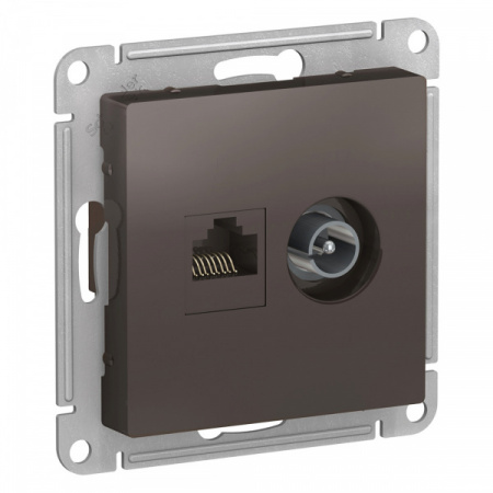 SE AtlasDesign Мокко Розетка двойная комп+ТВ, RJ45+TV, кат.5E, механизм