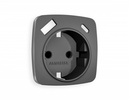 AMBRELLA Лицевая панель OMEGA Антрацит серый для электр. роз. с/з со шт. 2USB A+C QUANT