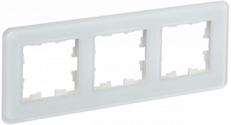 IEK BRITE DECOR Белый стекло скругл.угол Рамка 3-м РУ-3-2-Бр RE