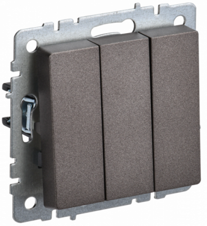 IEK BRITE BASE Темн.бронза Выключ. 3-кл 10А ВС10-3-0-БрТБ