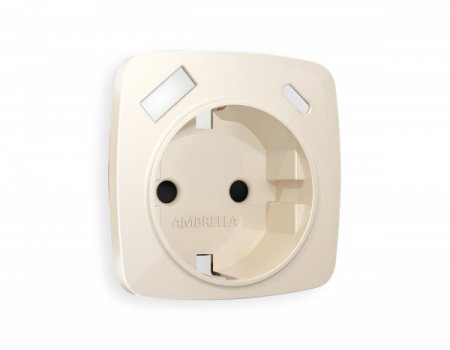 AMBRELLA Лицевая панель OMEGA Бежевый глянец для электр. роз. с/з со шт. 2USB A+C QUANT