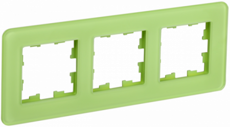IEK BRITE DECOR Эко грин стекло скругл.угол Рамка 3-м РУ-3-2-Бр RE