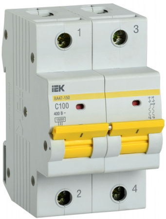 IEK Автоматический выключатель ВА47-150 2Р 100А 15кА х-ка C