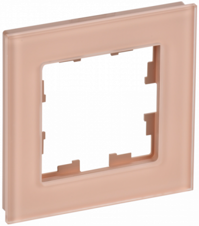 IEK BRITE DECOR Персик матовый стекло Рамка 1-м РУ-1-2-БрП