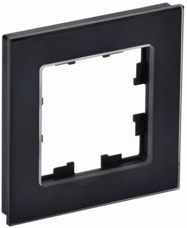 IEK BRITE DECOR Черный глянец стекло Рамка 1-м РУ-1-2-БрЧ