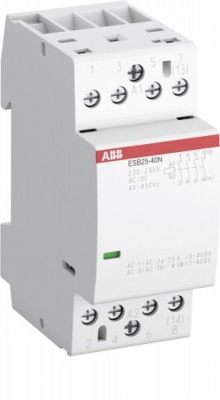 ABB Контактор ESB25-20N-06 модульный (25А АС-1, 2НО), катушка 230В AC/DC