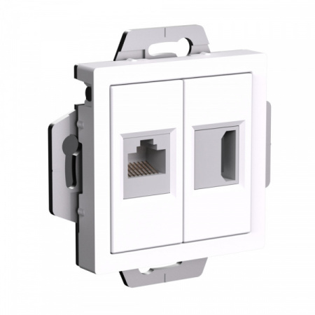SE AtlasDesign Белый Розетка двойная HDMI+RJ45, кат.5Е, механизм