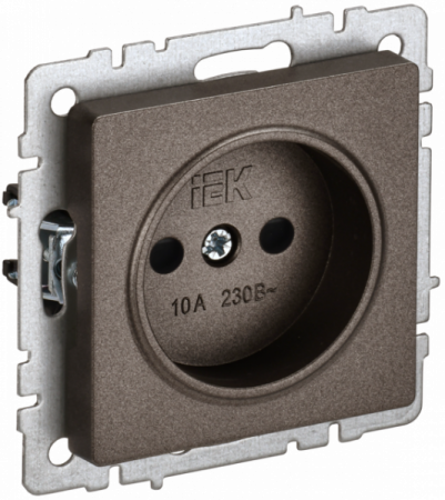 IEK BRITE BASE Темн.бронза Розетка без з/к с з/ш 10А РСш10-2-БрТБ