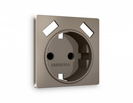 AMBRELLA Лицевая панель ALFA Темная бронза мат. для электр. роз. с/з со шт. 2USB A+A QUANT