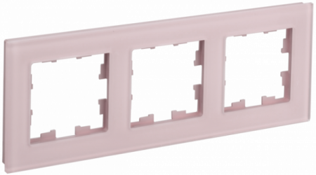 IEK BRITE DECOR Розовый матовый стекло Рамка 3-м РУ-3-2-Бр