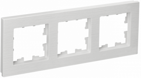 IEK BRITE DECOR Белый рифленый Рамка 3-м РУ-3-Бр