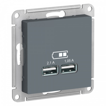 SE AtlasDesign Грифель Розетка USB, 5В, 1 порт x 2,1 А, 2 порта х 1,05 А, механизм